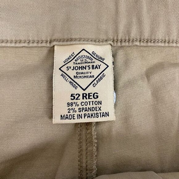 St John’s Bay men 52 regular New cotton blend comfort stretch cargo shorts tan - Picture 5 of 10